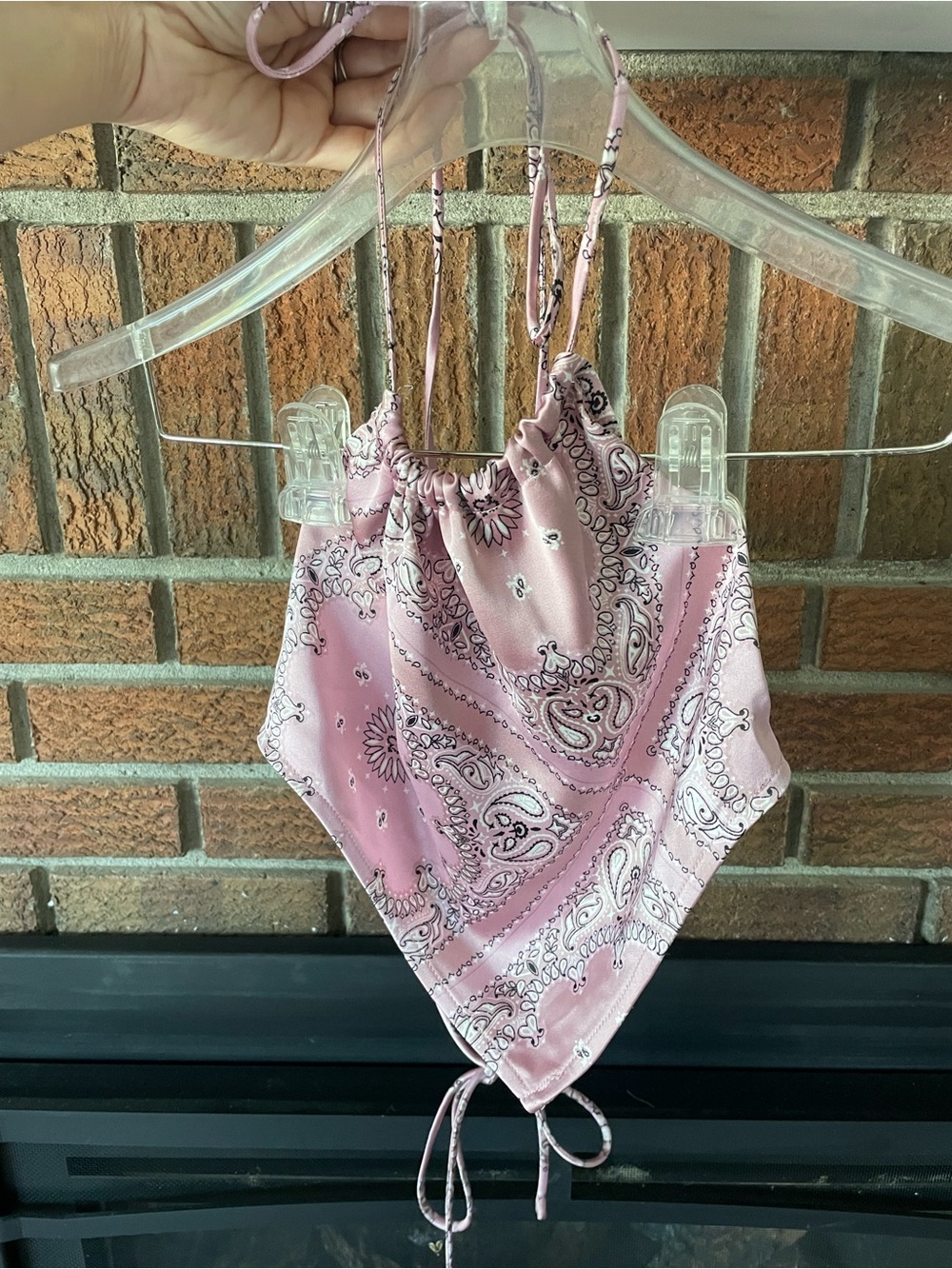 Pink Paisley Bandana Halter Top